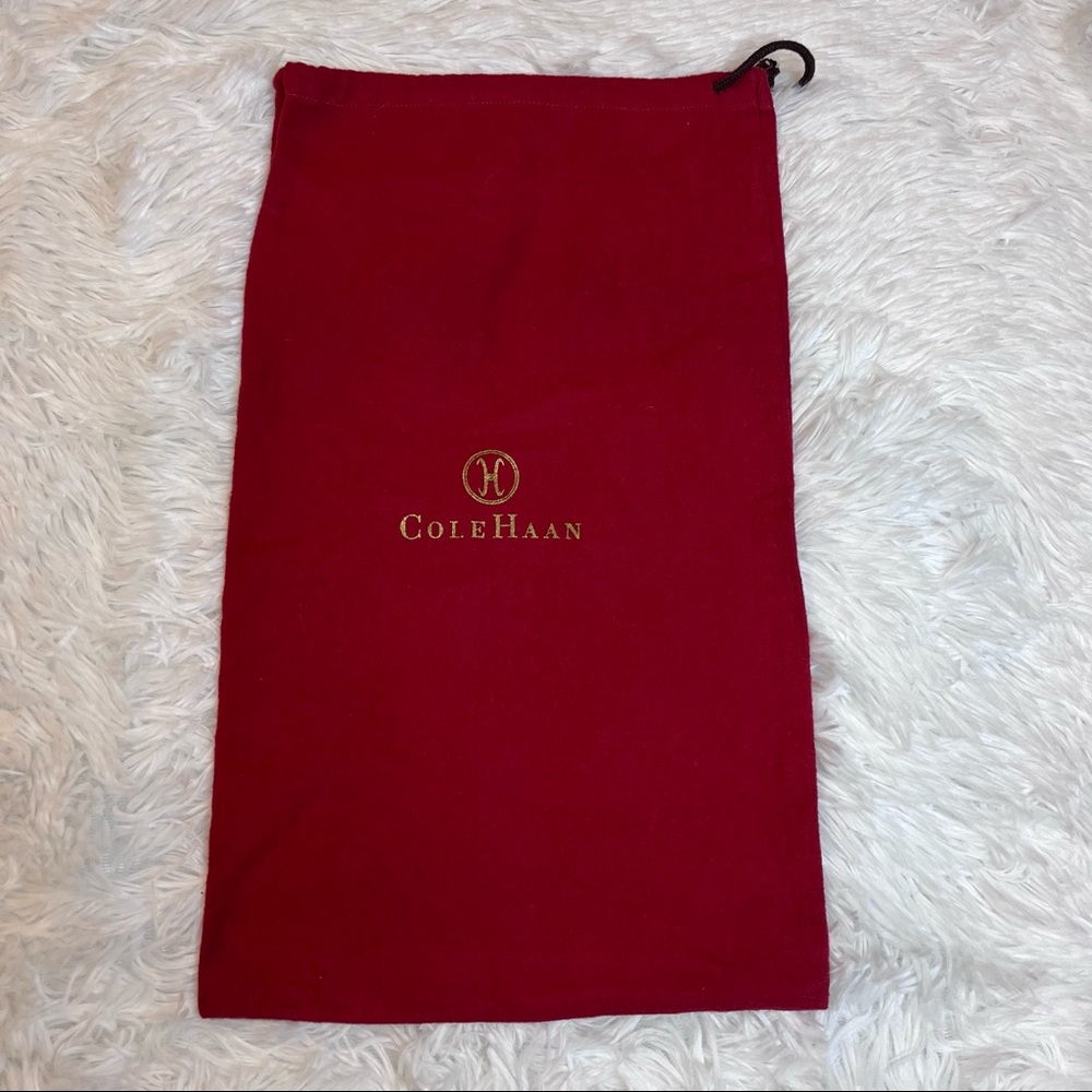 COLE HAAN Red Drawstring Dust Bag Soft 10” x 16.5”